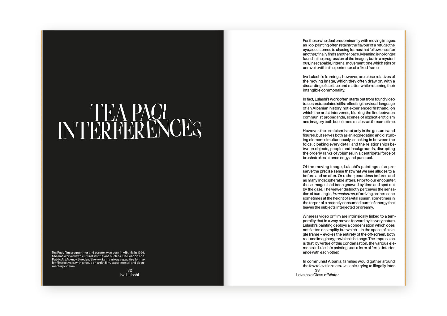 Iva Lulashi. Love as a Glass of Water