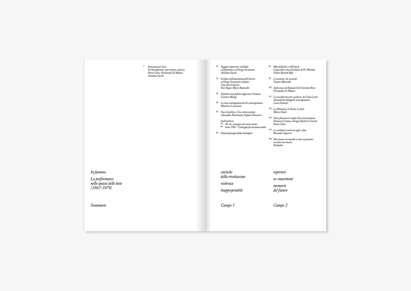 In fiamme. La performance nello spazio delle lotte (1967-1979)