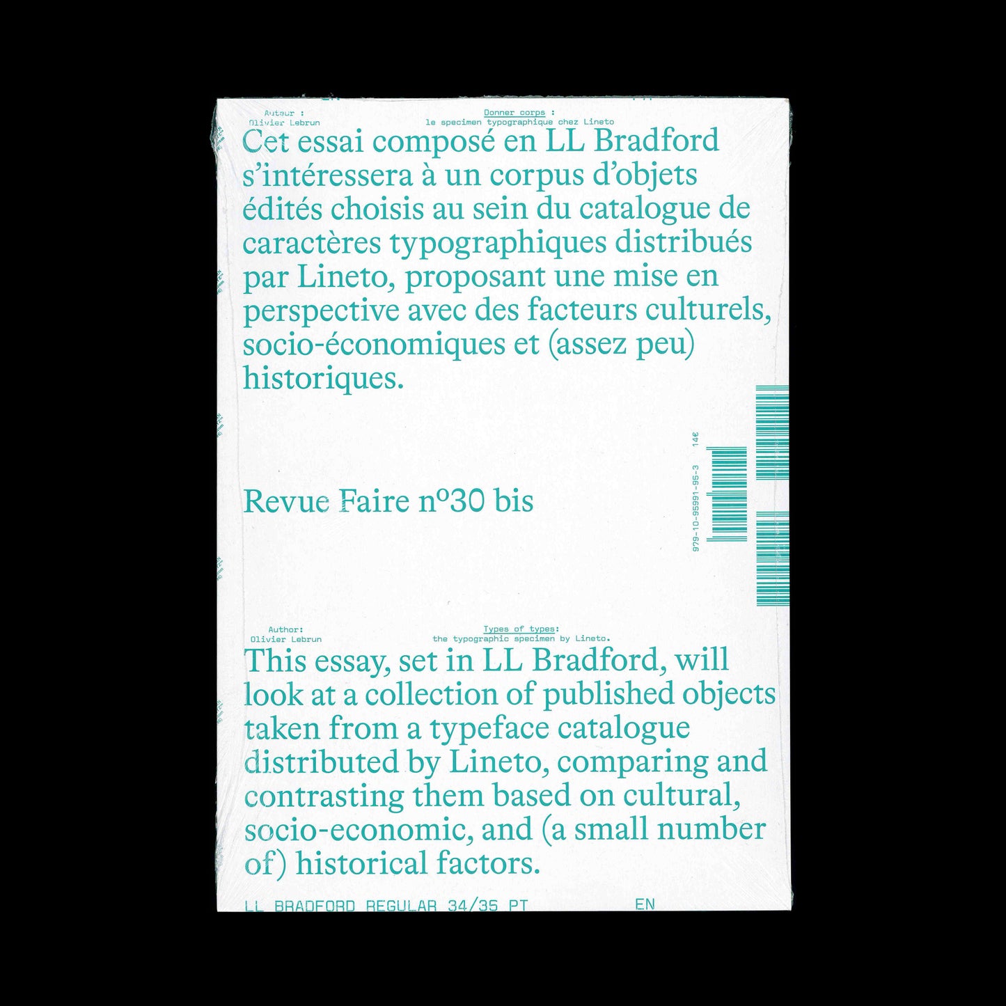 Faire – To look at things #30 bis – Types of types: the typographic specimen by Lineto