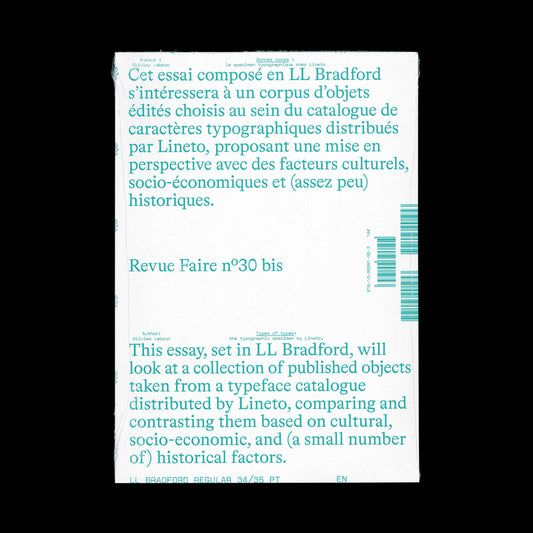 Faire – To look at things #30 bis – Types of types: the typographic specimen by Lineto