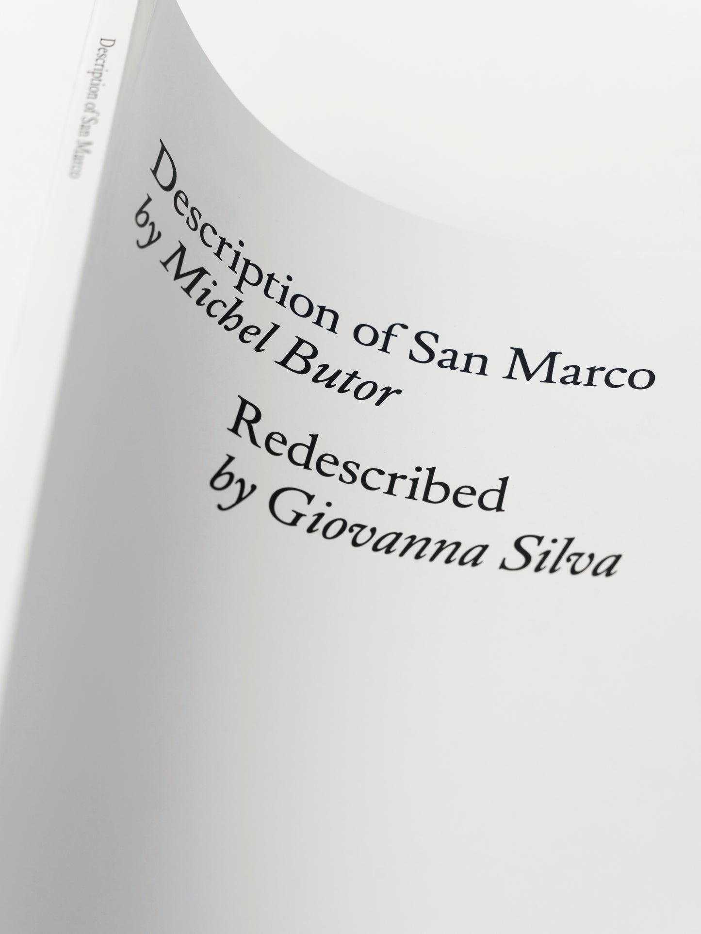 Description of San Marco by Michel Butor Redescribed by Giovanna Silva